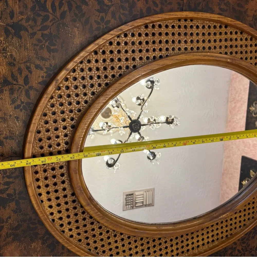 Vintage MCM faux cane mirror set (1940-1950’s)